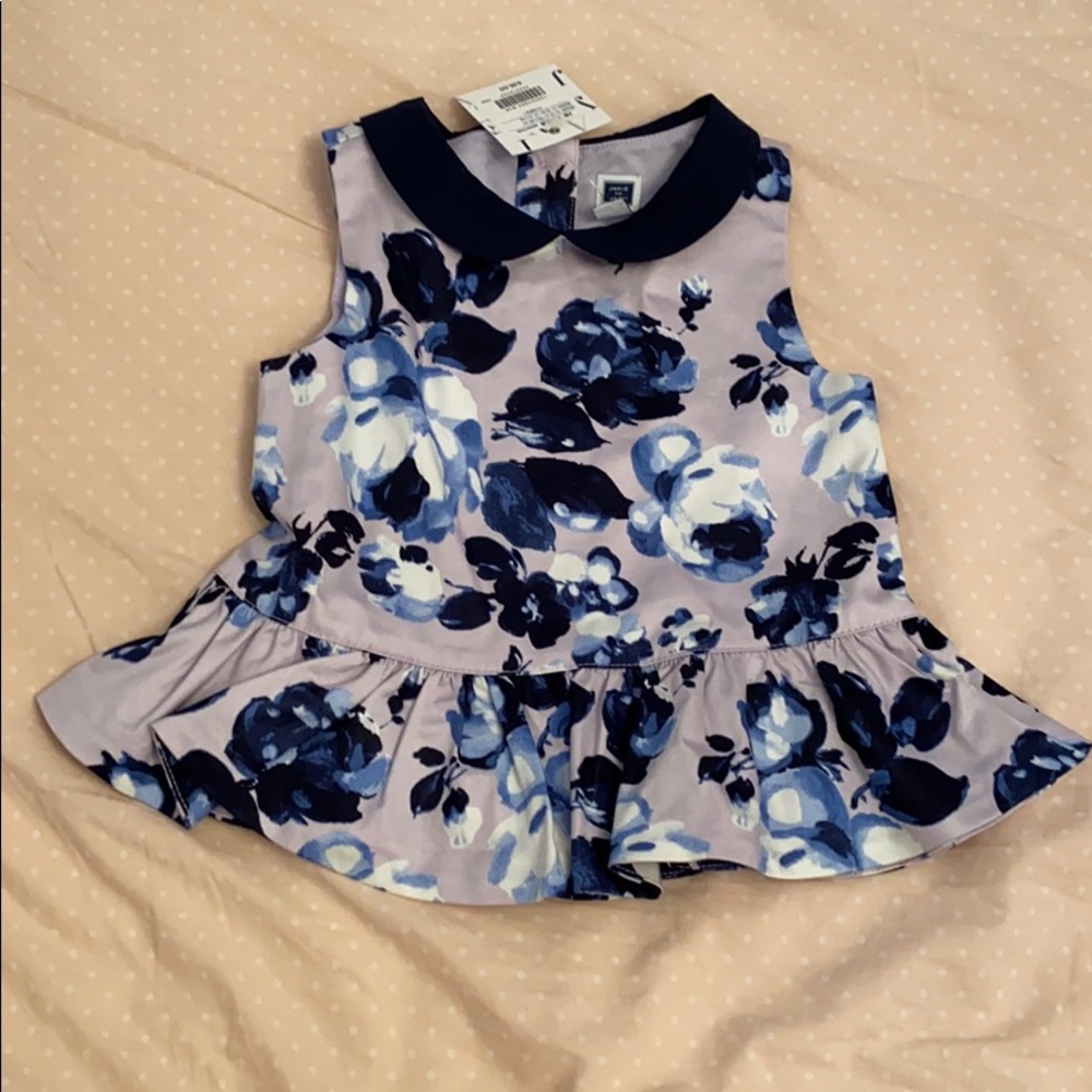 Janie and jack floral sleeveless top 18-24 months
